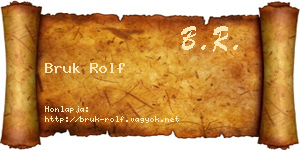Bruk Rolf névjegykártya